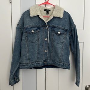 Fur-lined, jean jacket